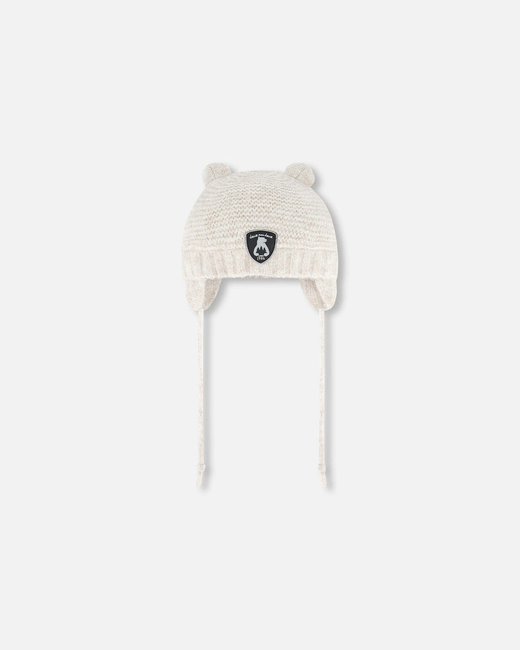 Knit Hat With Ears Off White-0