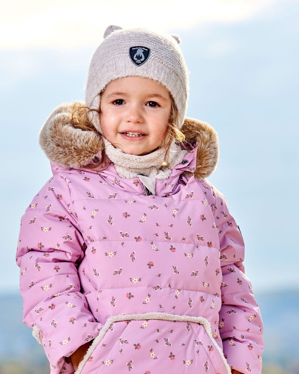 Knit Hat With Ears Off White-1