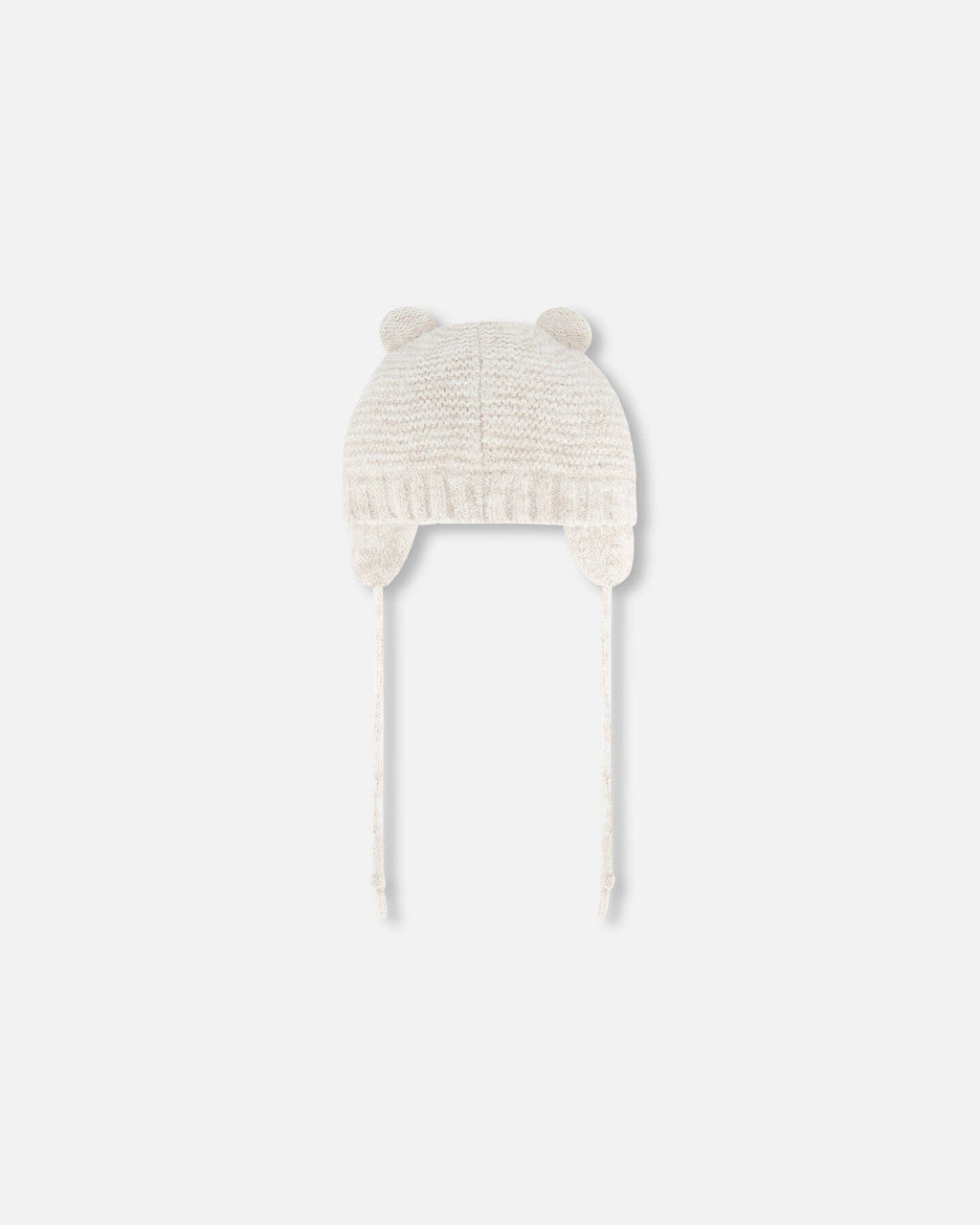 Knit Hat With Ears Off White-2