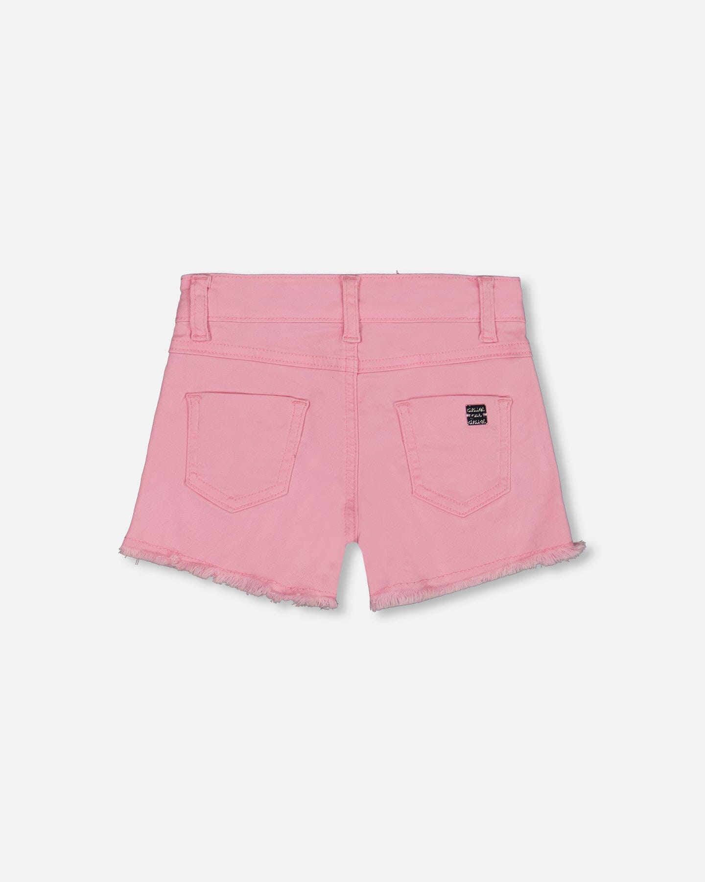 Jean Short With Embroidery Pink And Multicolored Gummies-2