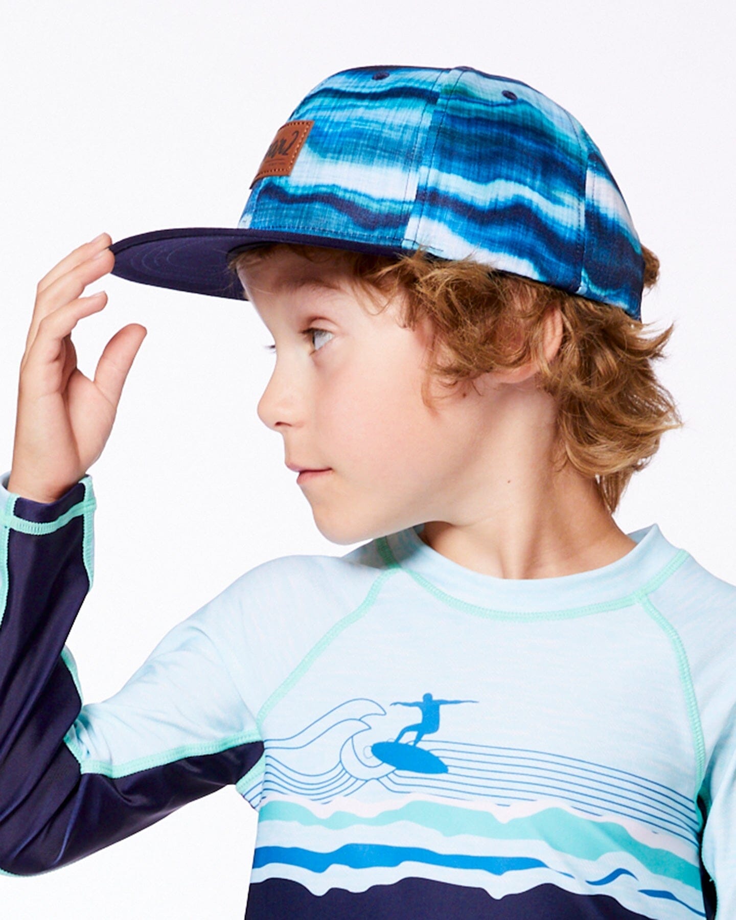 Printed Cap Blue Wave And Black-2
