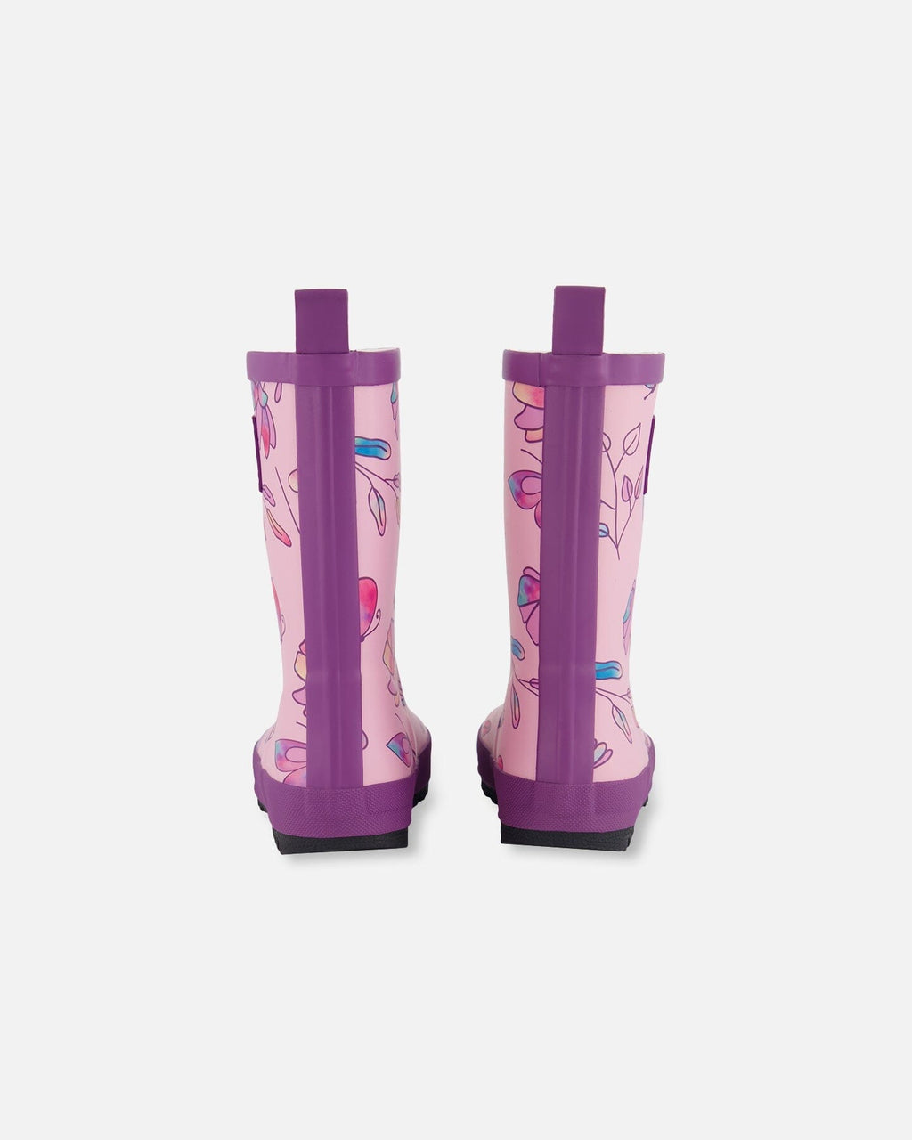 Printed Rain Boots Lilac And Multicolored Butterfly-2